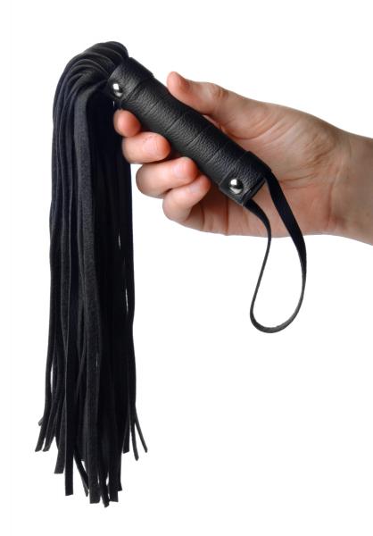 Pleather Pleasure Mini Flogger Black | SexToy.com