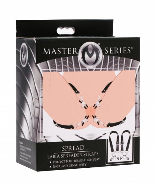 Spread Labia Spreader Straps with Clamps Black | SexToy.com